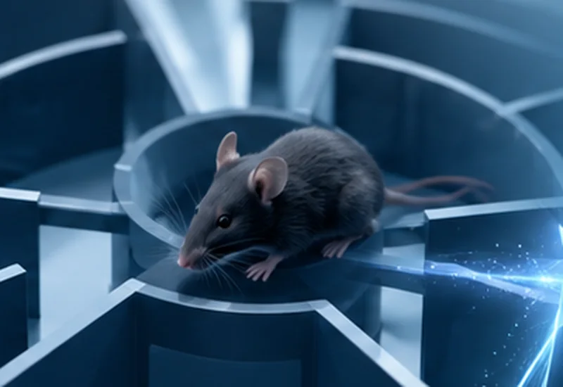 A mouse in a behavioral maze